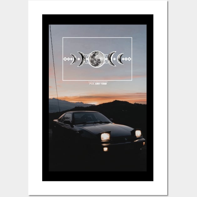 Nissan 200sx Moon phases Wall Art by AliceEye555